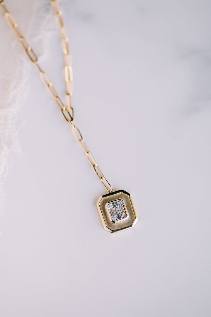 Baguette Drop Necklace - Oz's Jewelers by The Hickory Jewelry Company