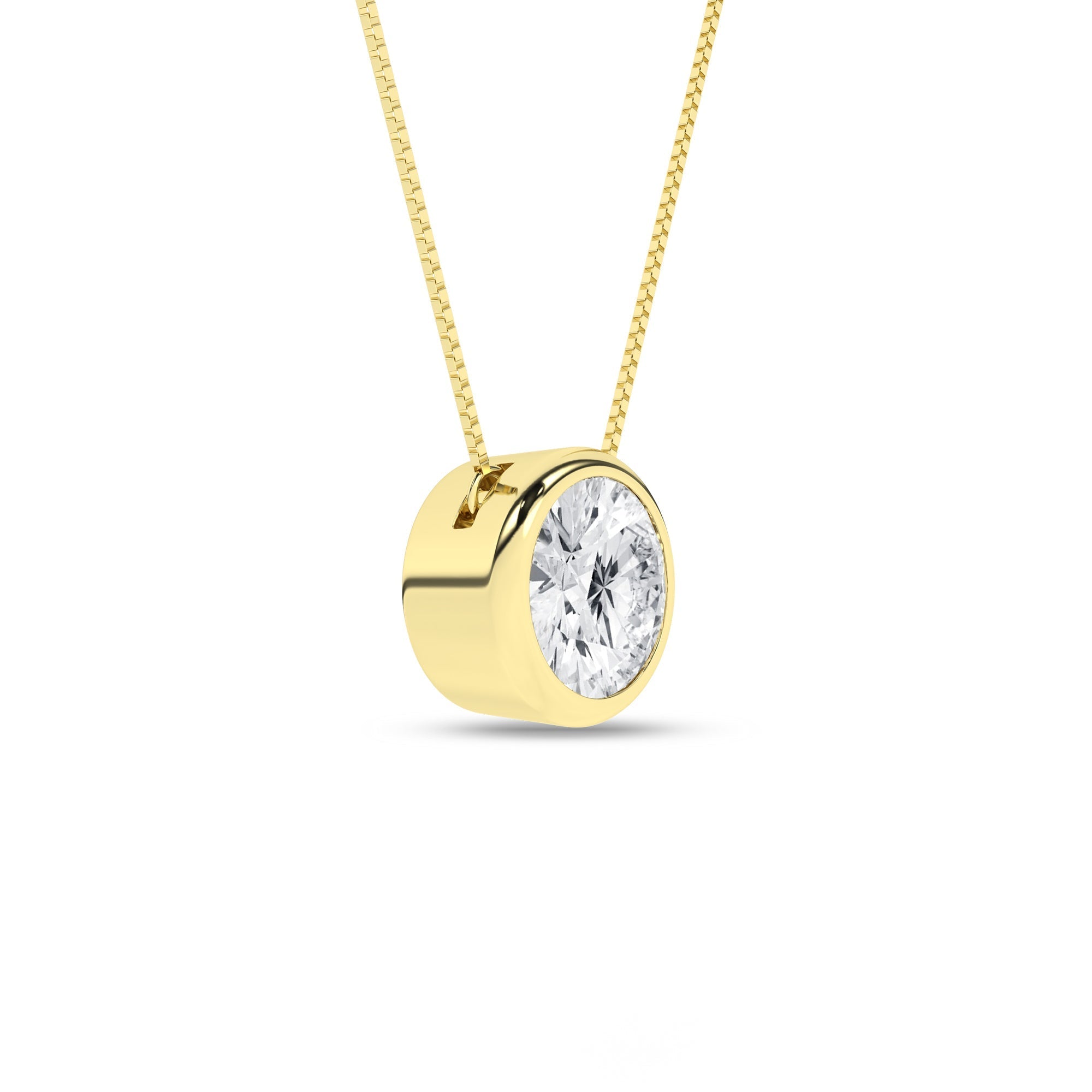 Bezel - Set Solitaire Pendant (Round) - Oz's Jewelers by The Hickory Jewelry Company