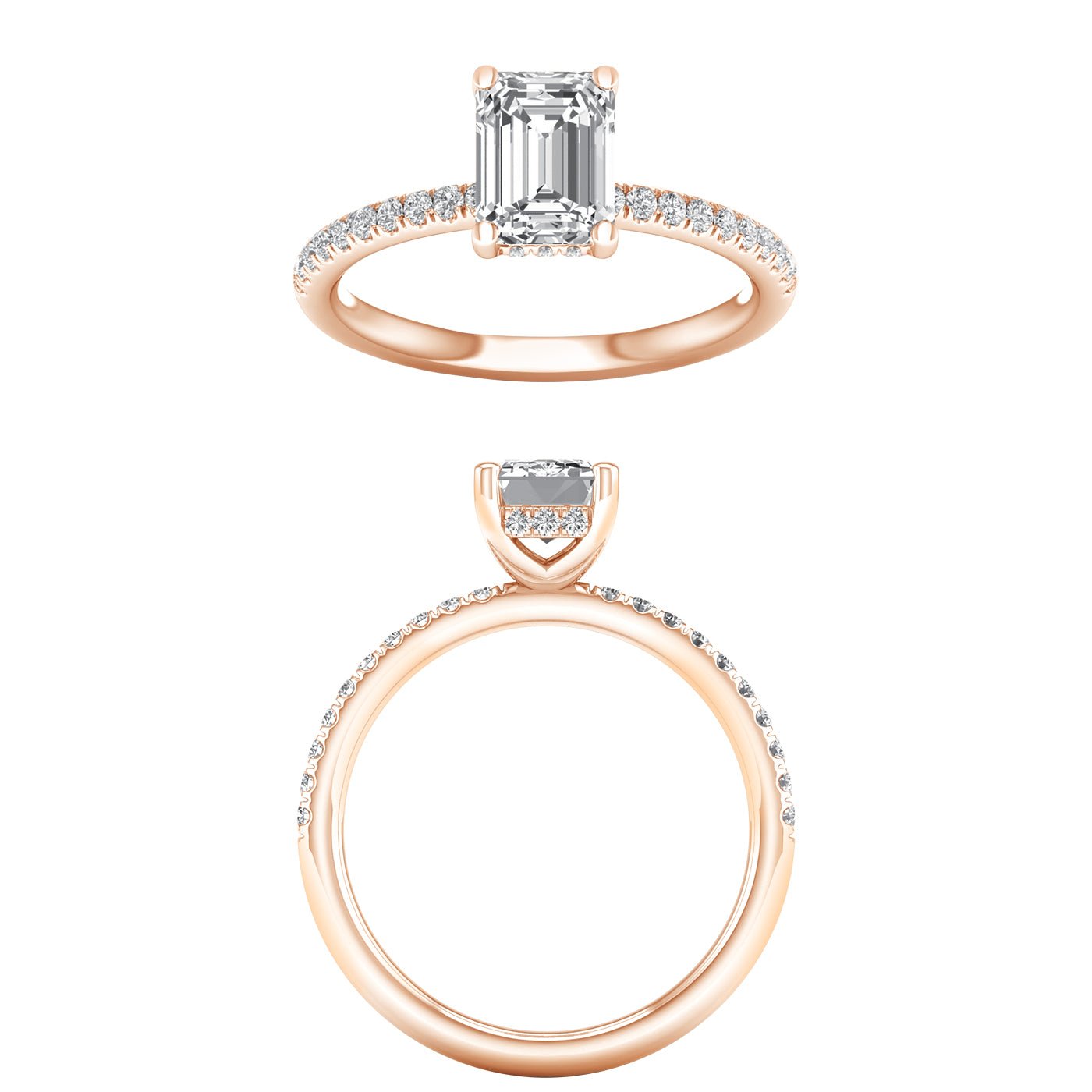 Hidden Halo Engagement Ring (Emerald) - Oz's Jewelers by The Hickory Jewelry Company