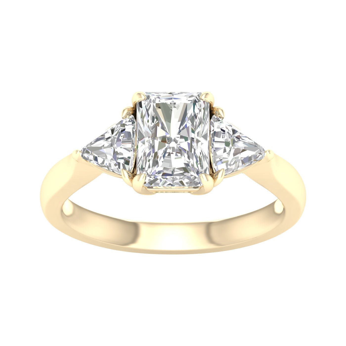 3 - Stone Ring (Radiant+Trillion) - Oz's Jewelers by The Hickory Jewelry Company