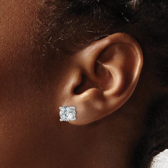 Lab Grown Round Diamond Solitaire Stud Earrings