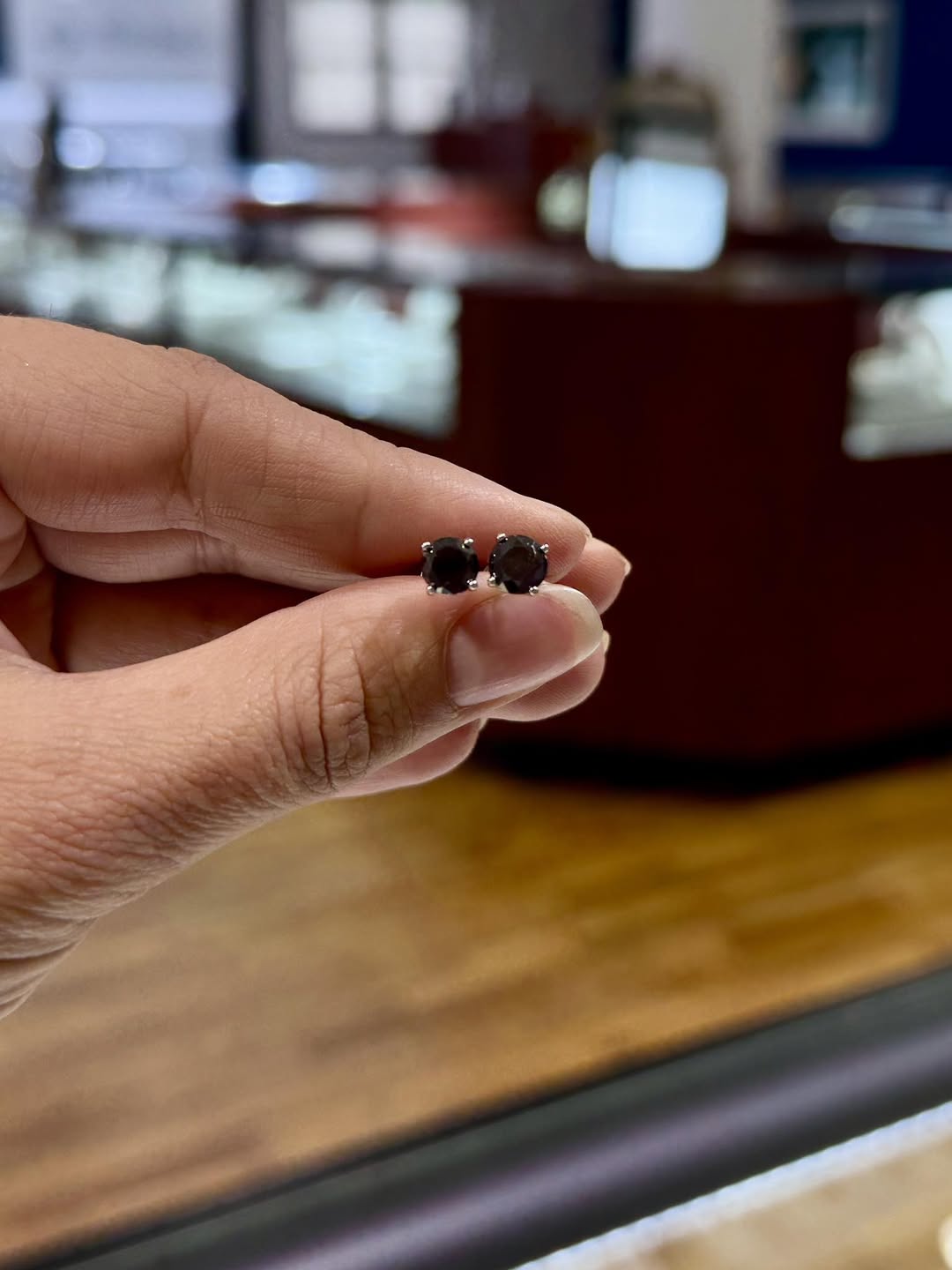 Black Diamond Studs in Silver - Oz's Jewelers by The Hickory Jewelry Company