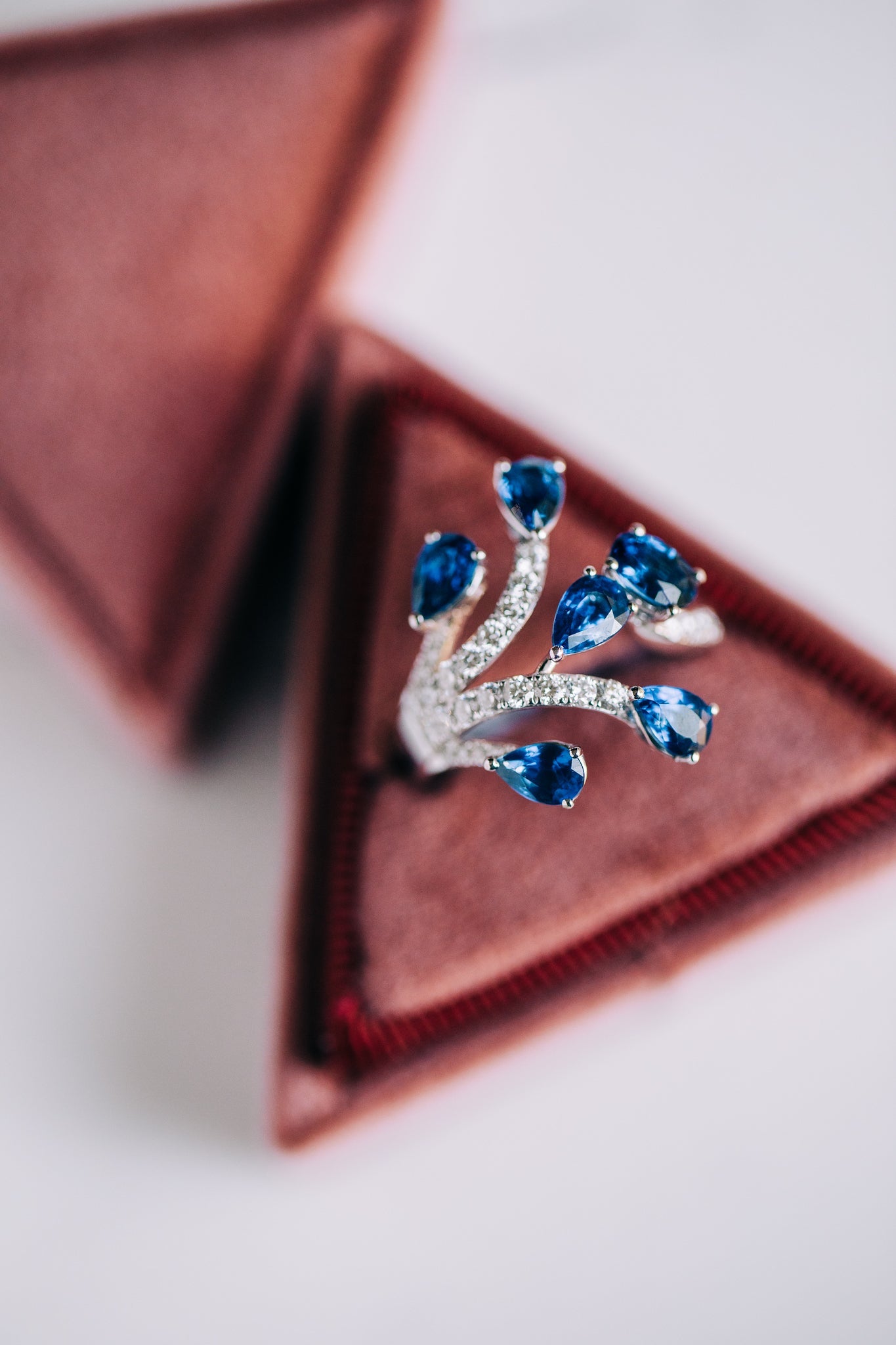 Ceylon Sapphire Vine Ring - Oz's Jewelers by The Hickory Jewelry Company