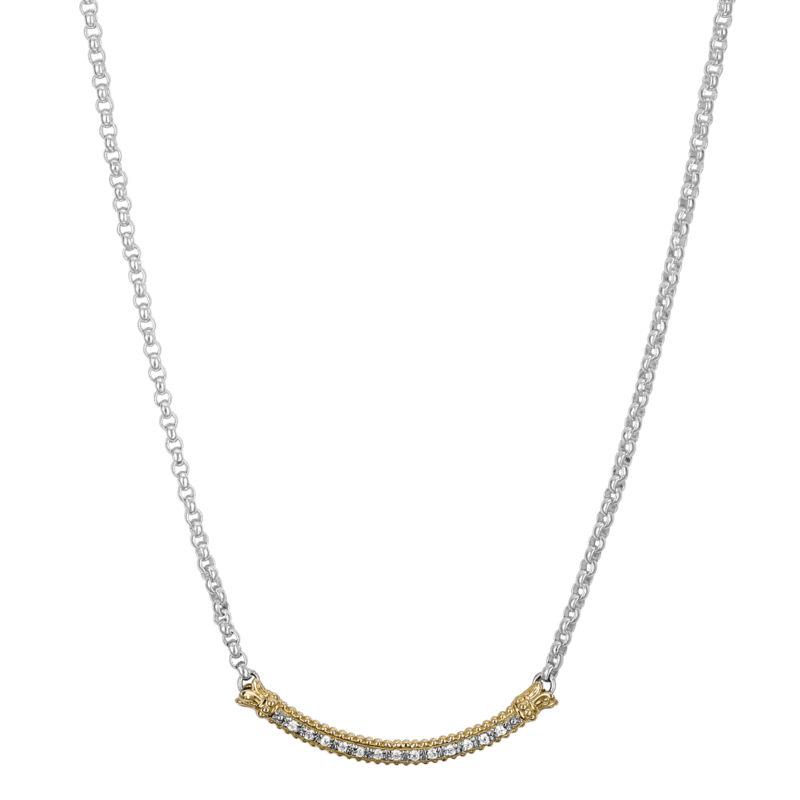 Curved Bar Diamond Necklace - Oz's Jewelers by The Hickory Jewelry Company