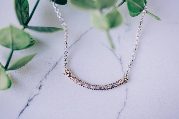 Curved Bar Diamond Necklace - Oz's Jewelers by The Hickory Jewelry Company