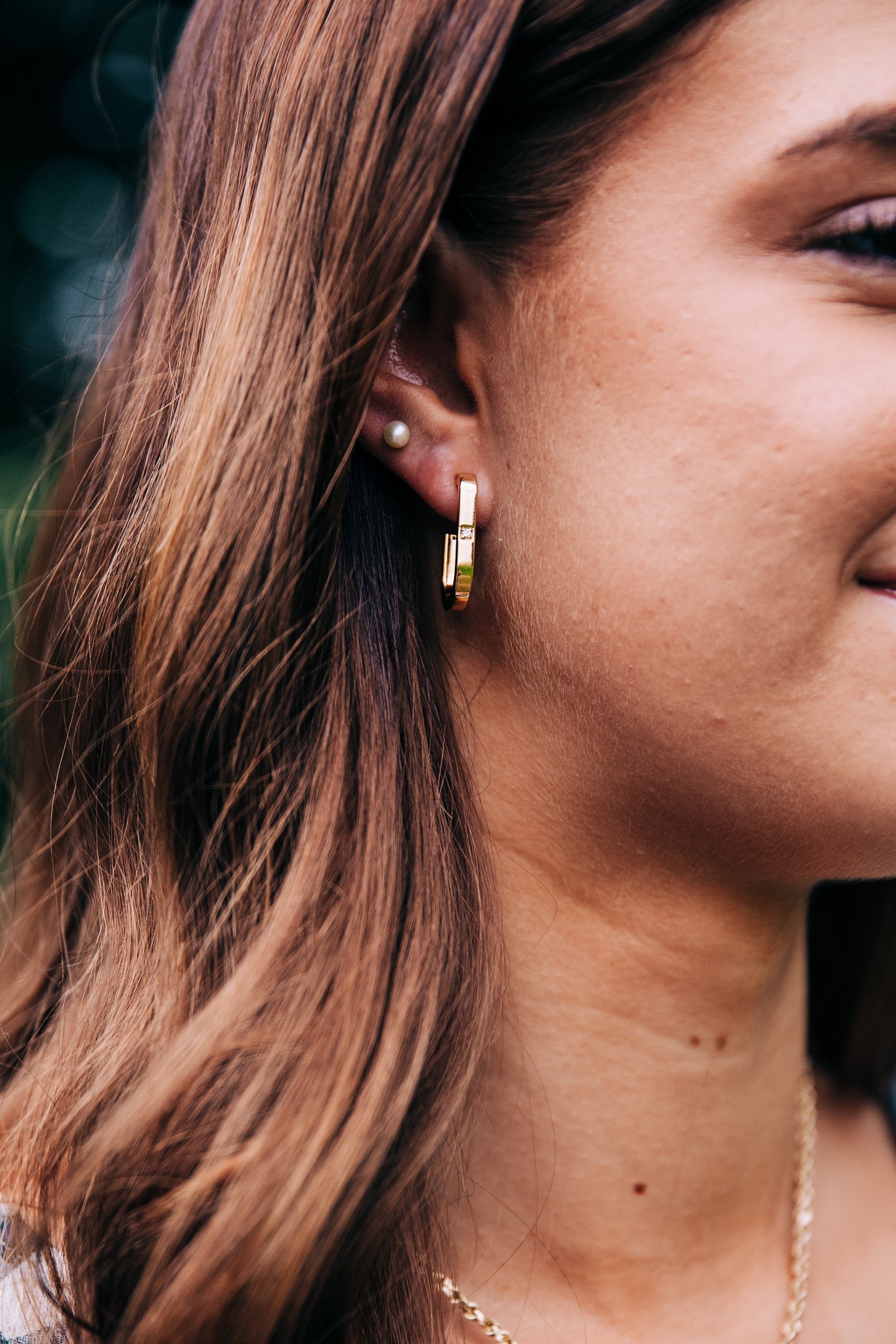 Diamond Accented Hoop Earrings - Oz's Jewelers by The Hickory Jewelry Company