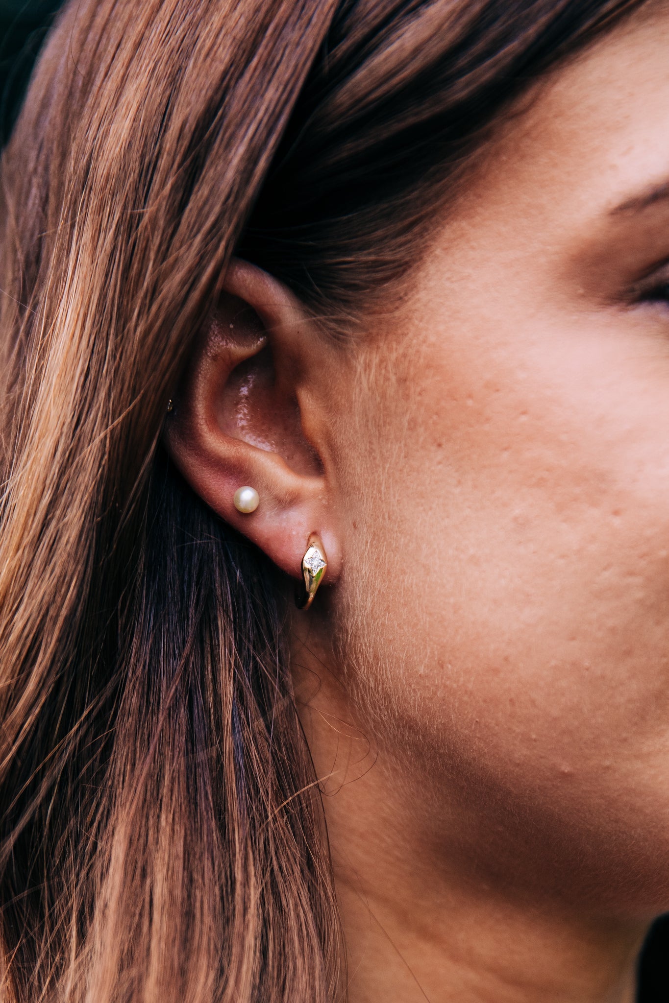 Diamond Flora Huggies - Oz's Jewelers by The Hickory Jewelry Company