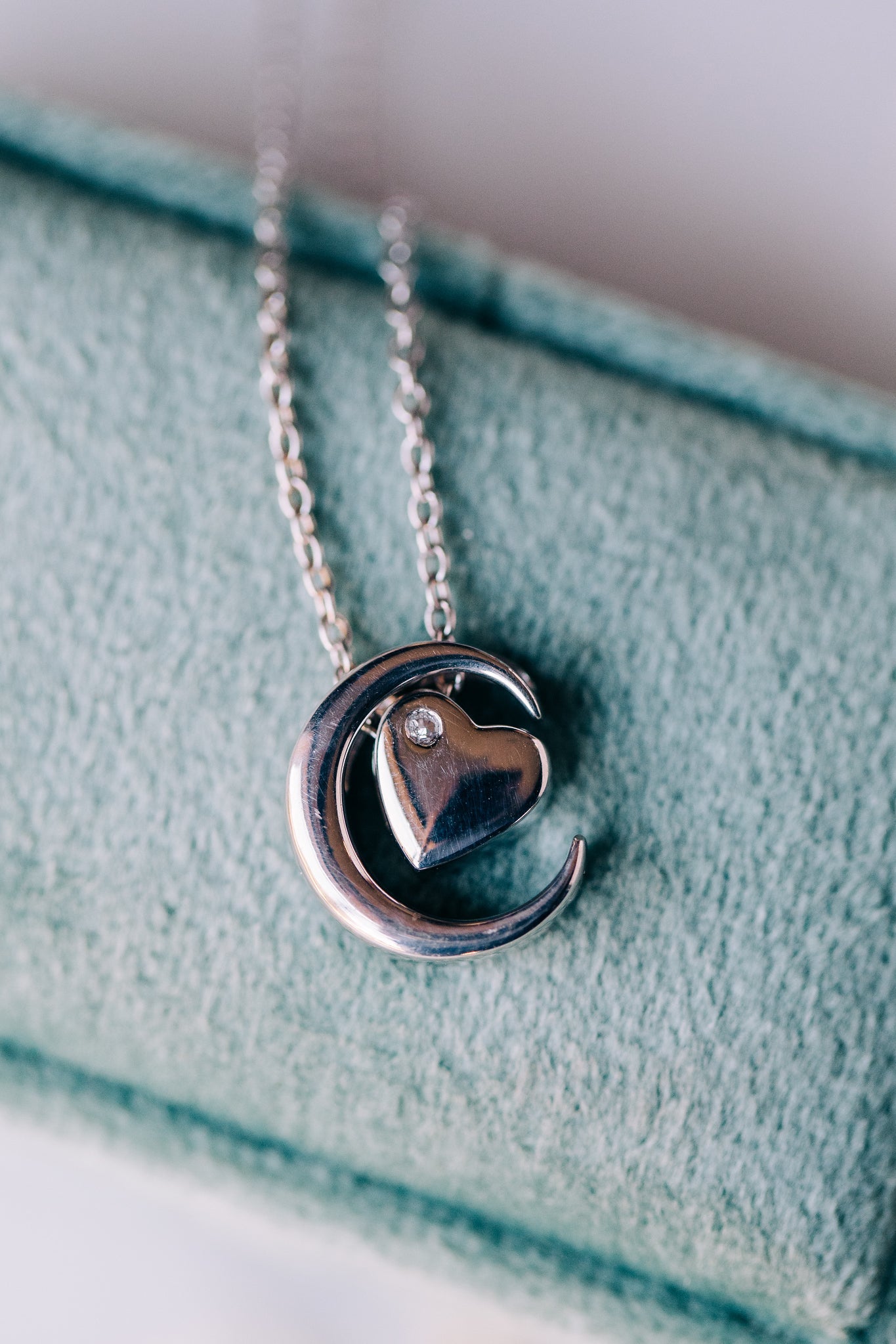 Moon and Heart Pendant - Oz's Jewelers by The Hickory Jewelry Company