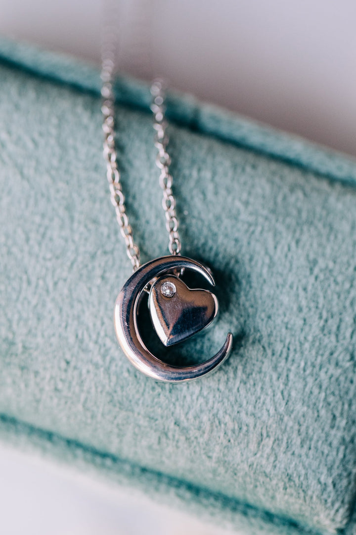 Moon and Heart Pendant - Oz's Jewelers by The Hickory Jewelry Company