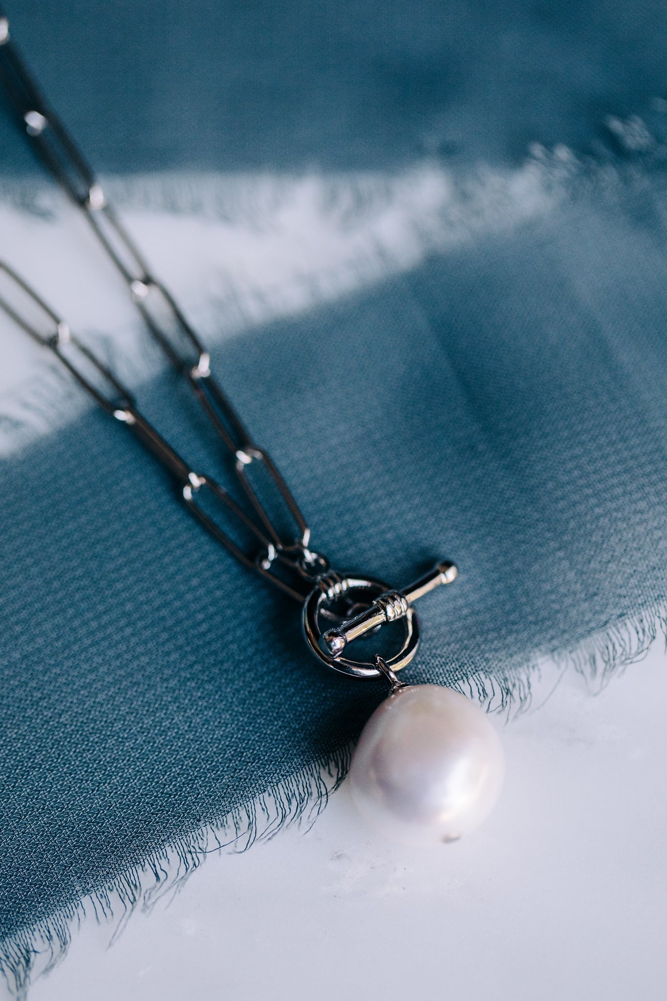 Pearl Accented Necklace in Silver - Oz's Jewelers by The Hickory Jewelry Company