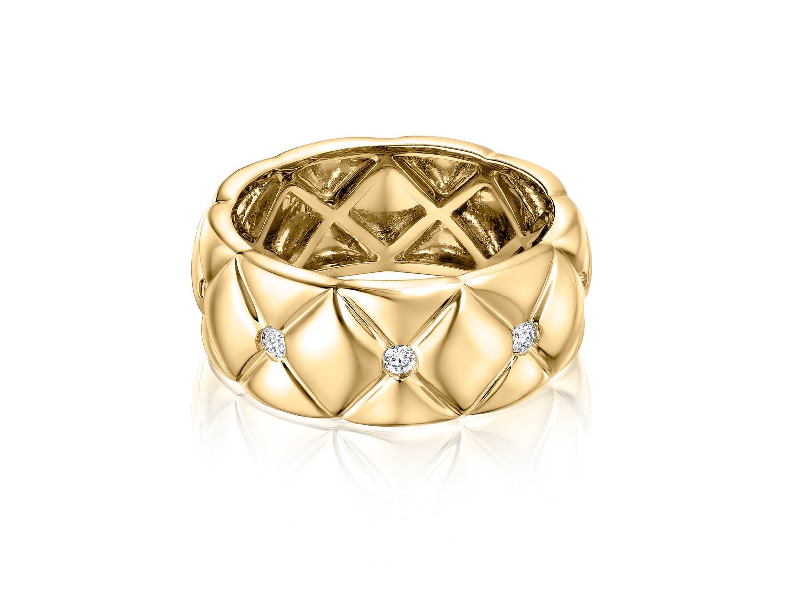 Quilts Pattern Ring with Brilliant Diamonds - Oz's Jewelers by The Hickory Jewelry Company