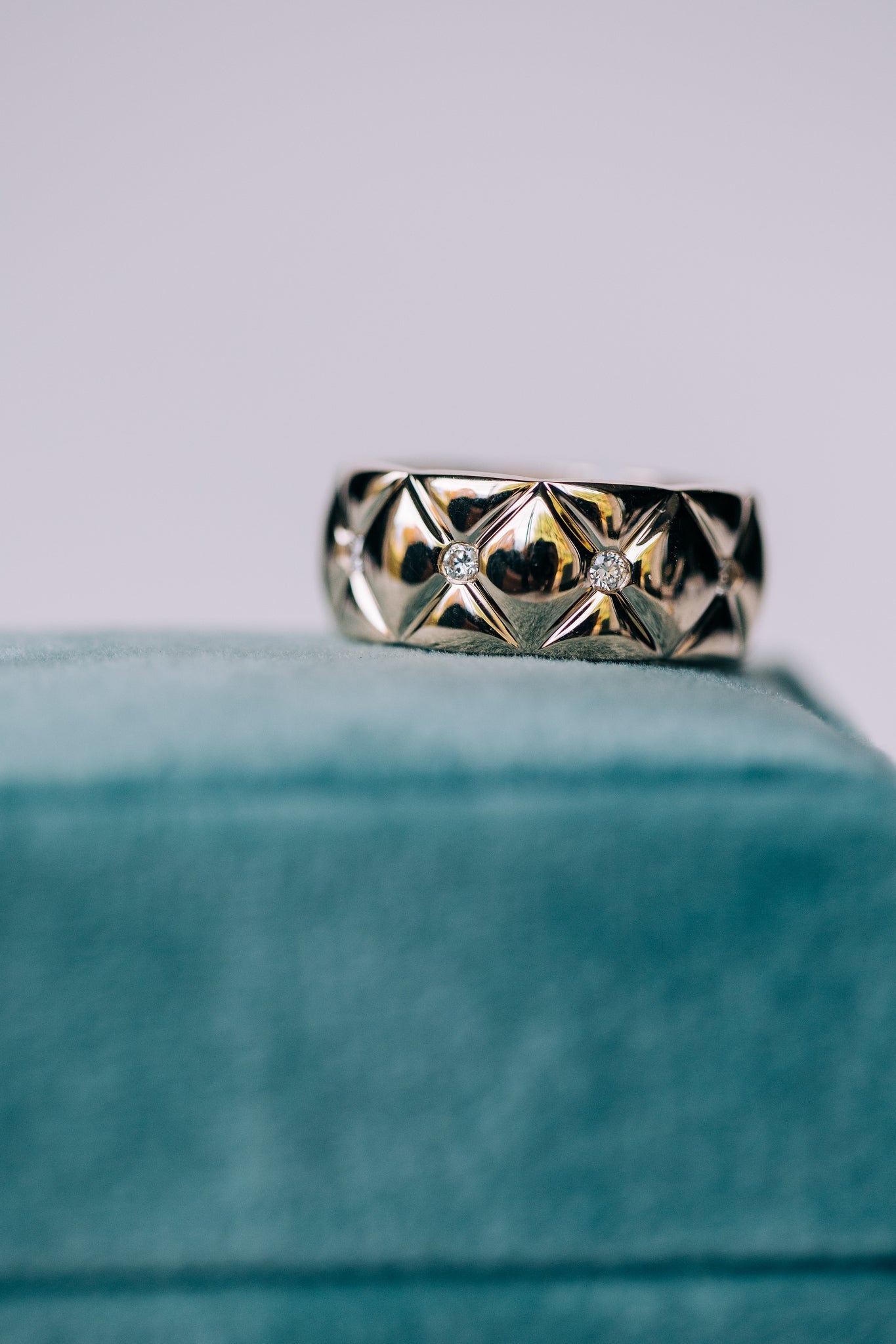 Quilts Pattern Ring with Brilliant Diamonds - Oz's Jewelers by The Hickory Jewelry Company