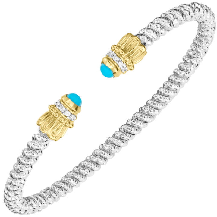Turquiose and Diamond Stackable Cuff Bracelet - Oz's Jewelers by The Hickory Jewelry Company