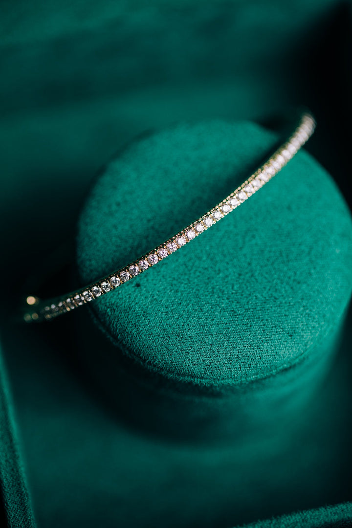 Yellow Gold Diamond Bangle Bracelet - Oz's Jewelers by The Hickory Jewelry Company